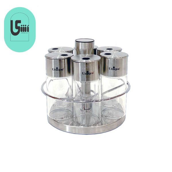 ست جا ادویه ای گردان استیل یونیک گرد 6 تایی UN-1620