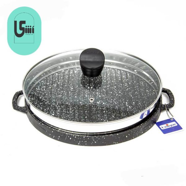 تابه گریل چدنی یونیک درب دار 27 سانتیمتری UN-6007