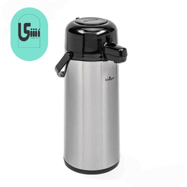 فلاسک 2.5 لیتر پمپی استیل شیشه دار یونیک UN-9100