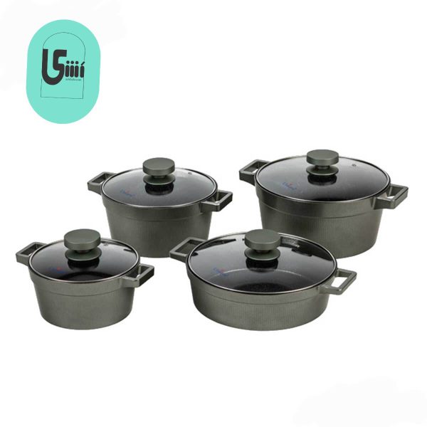 سرویس قابلمه گرانیتی 8 پارچه یونیک مدل دیاموند کیهانی UN-8510