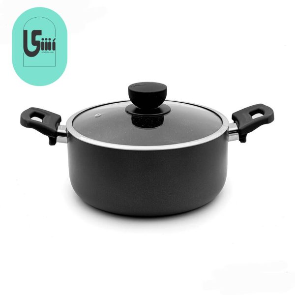 قابلمه سایز 24 یونیک کف گرانیت مشکی UN-8107