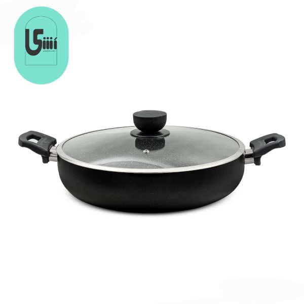 تابه دو دسته یونیک سایز 32 گرانیت مشکی UN-8127