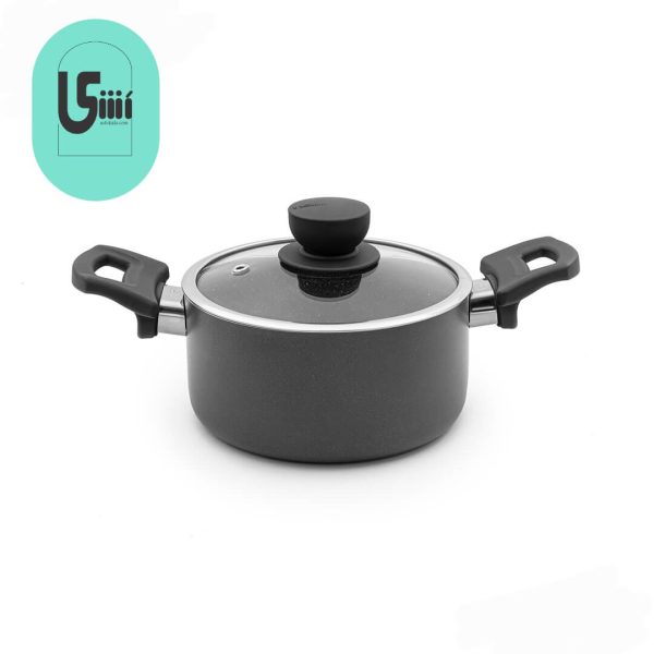 قابلمه سایز 16 یونیک کف گرانیت طوسی تیره UN-8104