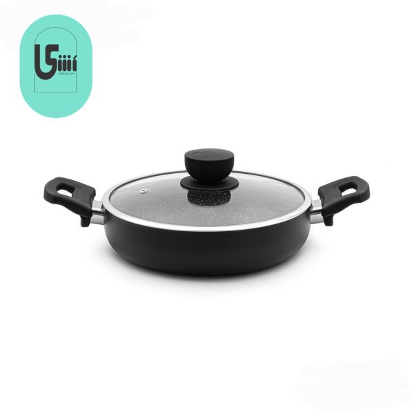 تابه دو دسته یونیک سایز 24 گرانیت مشکی UN-8123