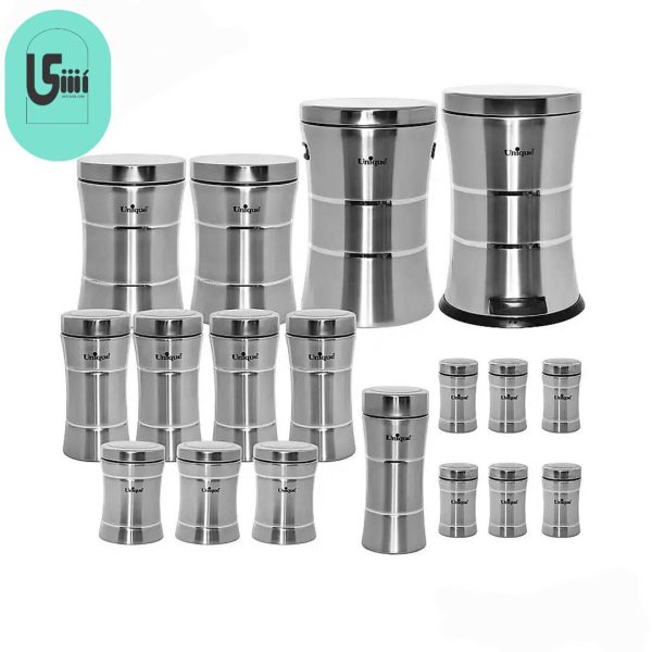 سرویس آشپزخانه یونیک UN-4600 کمر باریک تمام استیل 18 پارچه