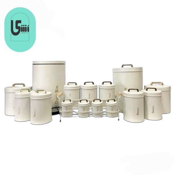سرویس آشپزخانه 16 پارچه یونیک نباتی درب فلزی UN-8077