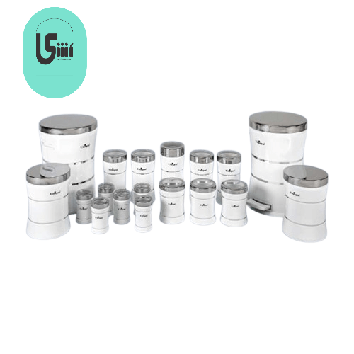 سرویس 18 پارچه کمر باریک خطی سفید استیل یونیک UN-4593