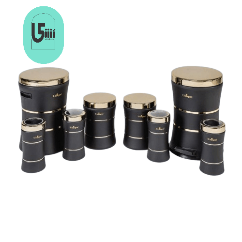 سرویس 18 پارچه کمر باریک خطی مشکی طلایی یونیک UN-4595